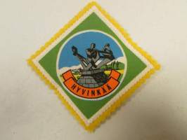 Hyvinkää -kangasmerkki / matkailumerkki / hihamerkki / badge -pohjaväri keltainen