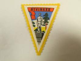 Hyvinkää -kangasmerkki / matkailumerkki / hihamerkki / badge -pohjaväri keltainen