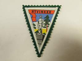 Hyvinkää -kangasmerkki / matkailumerkki / hihamerkki / badge -pohjaväri vihreä