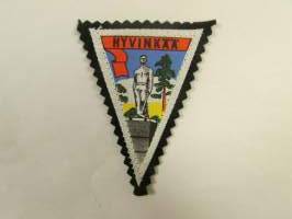 Hyvinkää -kangasmerkki / matkailumerkki / hihamerkki / badge -pohjaväri musta