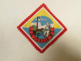 Forssa -kangasmerkki / matkailumerkki / hihamerkki / badge -pohjaväri punainen