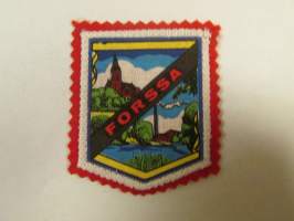Forssa -kangasmerkki / matkailumerkki / hihamerkki / badge -pohjaväri punainen