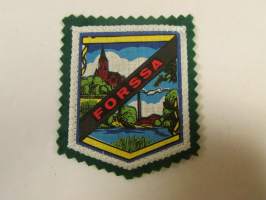 Forssa -kangasmerkki / matkailumerkki / hihamerkki / badge -pohjaväri vihreä
