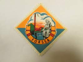 Forssa -kangasmerkki / matkailumerkki / hihamerkki / badge -pohjaväri valkoinen