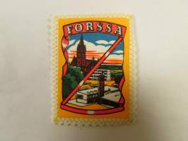 Forssa -kangasmerkki / matkailumerkki / hihamerkki / badge -pohjaväri valkoinen