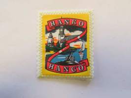 Hanko -Hangö -kangasmerkki / matkailumerkki / hihamerkki / badge -pohjaväri Valkoinen