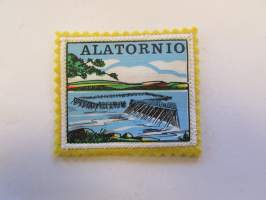 Alatornio -kangasmerkki / matkailumerkki / hihamerkki / badge -pohjaväri keltainen