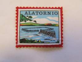 Alatornio -kangasmerkki / matkailumerkki / hihamerkki / badge -pohjaväri punainen