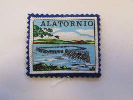 Alatornio -kangasmerkki / matkailumerkki / hihamerkki / badge -pohjaväri sininen