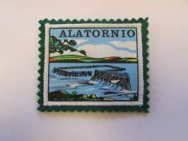 Alatornio -kangasmerkki / matkailumerkki / hihamerkki / badge -pohjaväri vihreä
