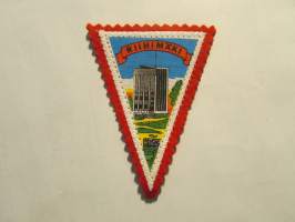 Riihimäki -kangasmerkki / matkailumerkki / hihamerkki / badge -pohjaväri punainen
