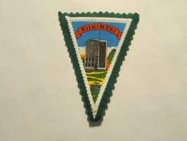 Riihimäki -kangasmerkki / matkailumerkki / hihamerkki / badge -pohjaväri vihreä