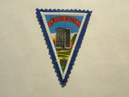 Riihimäki -kangasmerkki / matkailumerkki / hihamerkki / badge -pohjaväri sininen
