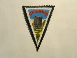 Riihimäki -kangasmerkki / matkailumerkki / hihamerkki / badge -pohjaväri musta