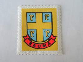 Rauma -kangasmerkki / matkailumerkki / hihamerkki / badge -pohjaväri valkoinen