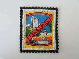 Pieksämäki -kangasmerkki / matkailumerkki / hihamerkki / badge -pohjaväri musta