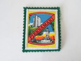 Pieksämäki -kangasmerkki / matkailumerkki / hihamerkki / badge -pohjaväri vihreä