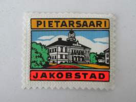 Pietarsaari -kangasmerkki / matkailumerkki / hihamerkki / badge -pohjaväri valkoinen
