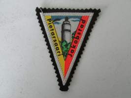 Pietarsaari - Jakobstad -kangasmerkki / matkailumerkki / hihamerkki / badge -pohjaväri musta