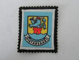 Pietarsaari -kangasmerkki / matkailumerkki / hihamerkki / badge -pohjaväri musta
