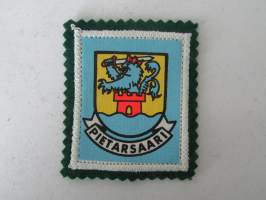 Pietarsaari -kangasmerkki / matkailumerkki / hihamerkki / badge -pohjaväri vihreä