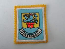 Pietarsaari -kangasmerkki / matkailumerkki / hihamerkki / badge -pohjaväri keltainen