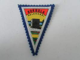 Kokkola - Halkokari -kangasmerkki / matkailumerkki / hihamerkki / badge -pohjaväri sininen