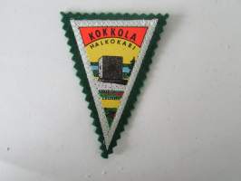 Kokkola - Halkokari -kangasmerkki / matkailumerkki / hihamerkki / badge -pohjaväri vihreä