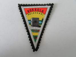 Kokkola - Halkokari -kangasmerkki / matkailumerkki / hihamerkki / badge -pohjaväri musta