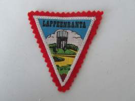 Lappeenranta -kangasmerkki / matkailumerkki / hihamerkki / badge -pohjaväri punainen