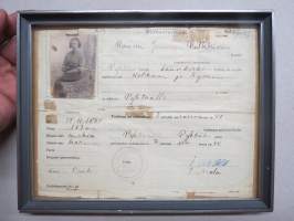 Rouva Jenny Pulkkinen, Pyhtää 7.8.1944, matkustuslupa, kehystetty