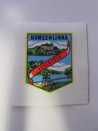 Hämeenlinna -Ahvenisto -kangasmerkki, matkailumerkki, leikkaamaton