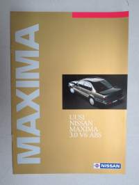 Nissan Maxima QX 3.0 V6 ABS 1992 -myyntiesite / brochure