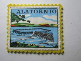 Alatornio -kangasmerkki / matkailumerkki / hihamerkki / badge -pohjaväri keltainen