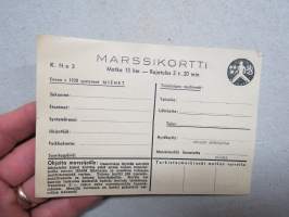 Maaottelumarssi Suomi-Ruotsi 1941 -marssikortti - taustalla Enso / Panka -mainos