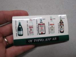 Remy Martin, Beefeater, BAllantines, Smirnoff, Rhum Negrita, Carlsberg, Grand Marnier, Ron Blanco, Tio Pepe, Sequin - Oy Toivo Asp -mainostikkuvihko / tikkuaski