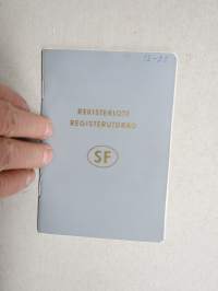 Ifa 2D Sedan F9, vm. 1954, IS-20, 1. omistaja laborantti Sakari Järvinen, Vatiala, Lemetty - Kangasala -rekisteriote / registerutdrag