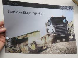 Scania anläggningsbilar -broschyr, ruotsinkielinen myyntiesite