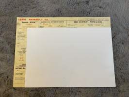 Renault 1964 R 8 -säätöarvokortti / säätöarvot, monikielinen -technical specifications, multilingual