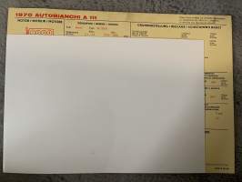 Autobianchi A 111 1970 -technical specifications, multilingual