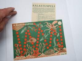 Kalastus-peli -lautapelipohja + ohjeet, julkaistu Kiuru-lehdessä 1958?
