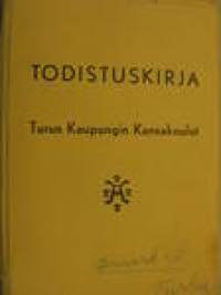 Todistuskirja Turun Kaupungin Kansakoulut