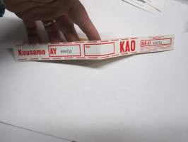 Finnair Kuusamo AY 009751 KAO-AY Baggage Identification Tag -matkalaukkumerkki