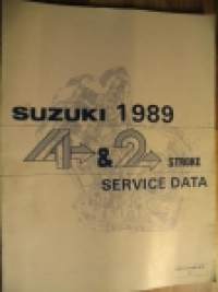 Suzuki 1989 4 & 2 stroke service data tekniset tiedot