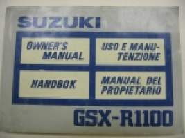 Suzuki GSX-R1100 owner´s manual -käyttöohjekirja englanniksi