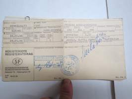 Fiat 2DSedan 600D-100D/2000 vuosimalli 1966, ECF-95C, omistaja autoilija -Altti Armas Juhola -rekisteriote / registerutdrag