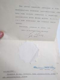 Toimikirja M.M-L. T. Turun lennätinkonttorin kolmanneksi puhelinvälittäjän toimeen 20.11.1946 -asiakirja
