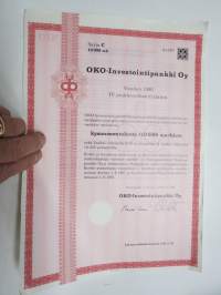 OKO-Investointipankki Oy - Vuoden 1986 IV joukkovelkakirjalaina, Sarja C, 10 000 mk, nr 04389