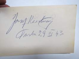 Josef Kaartinen, -nimikirjoitus / signature - autograph