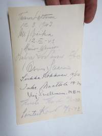 Inke Maattola -nimikirjoitus + Kirsti Karhi, Maj Snellman + useita muita / signature - autograph